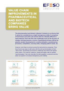 EFESO Value Chain Improvement in Pharmaceutical and Biotech Industries bring value