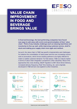 EFESO Value Chain Improvement in Food and Beverage brings value
